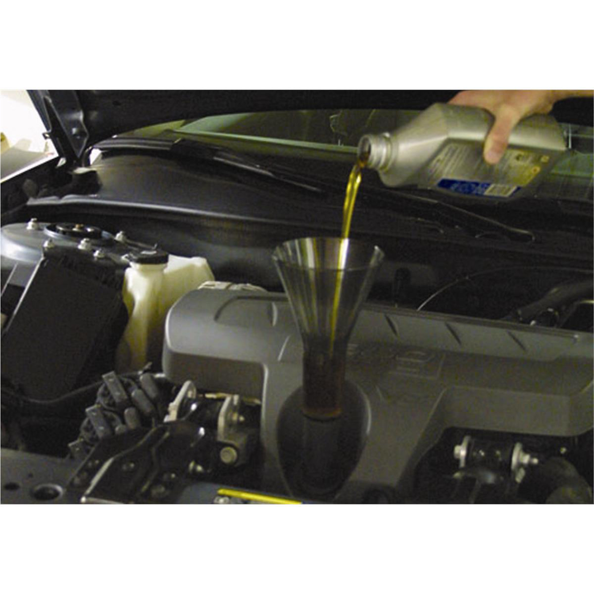 Assenmacher GM and Ford Engine Oil Funnel — Durable ABS Plastic, No-Spill Design, Model# ASSOFGMRD08